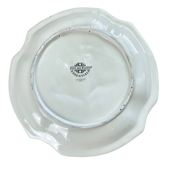 Fitz and Floyd Holiday Bells Canape Snack Cookie Plate Christmas 8 3/4" Gold Red - Picture 2 of 11